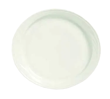 Libbey 950038191 - Oval China Plate 10" x 9-7/8" Flint Body Cascade™ Pattern Medium Rim - 12/Case