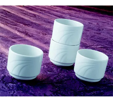 Libbey 950038285 - 7¼" Round China Plate, Medium Rim, Flint Body, Cascade™ Pattern - 36/Case