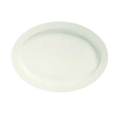 Libbey 950038423 Oval China Platter, 13-1/4" x 9-5/8" Flint, Cascade™ Pattern, China - 12/Case