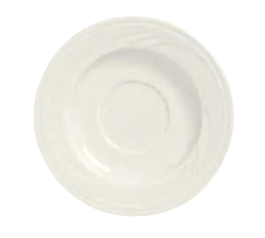 Libbey 950038431 China Saucer, 5-3/4" Diameter Flint Body Cascade™ Pattern, 2" Well - 36/Case