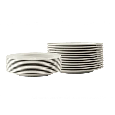Libbey 950038866 - Round China Plate, 6¼" Diameter, Flint Body, Cascade™ Low‑Profile Pattern, 36/Case