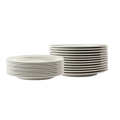 Libbey 950038871 - 10.5" Round China Plate, Low Profile Cascade™ Pattern, Flint Color - 12/Case