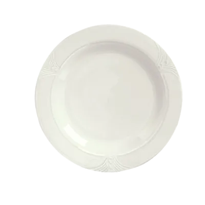 Reserve by Libbey 950041519 - 10.625" Round Plate, Medium Rim, Vitrified Porcelain - 12/Case