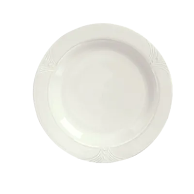 Reserve by Libbey 950041526 - 6-3/8" Round Medium Rim Porcelain Plate, Café Royal - 36/Case