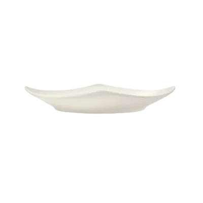 Libbey 950086793 Square China Plate 10.625" Coupe Rim Rolled Edge Flint Pattern Glazed - 12/Case