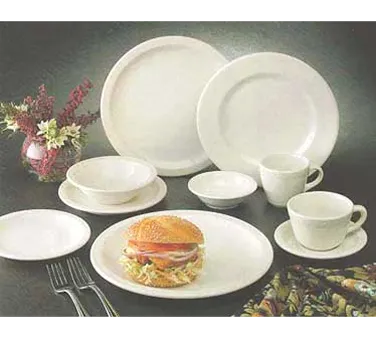 Libbey 951250062 Bouillon Cups, 7.5 oz, 3-7/8" Dia × 2-3/8" H, Flint Pattern, Glazed China - 36/Case