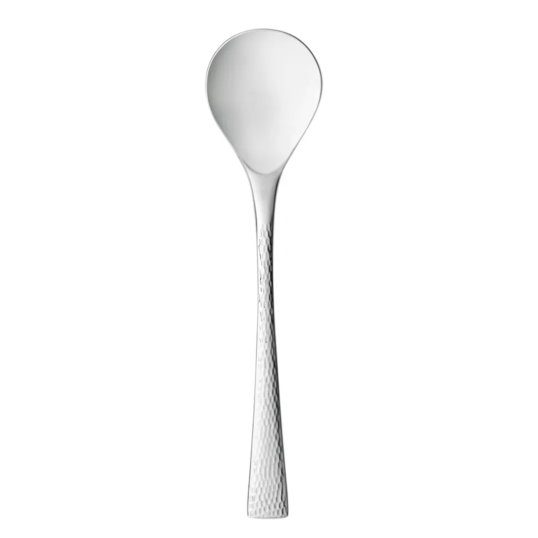 Reserve by Libbey 953016 Bouillon Spoon, 6-1/4" Hammered, 18/10 Stainless Steel, 5-6" - 12/Case