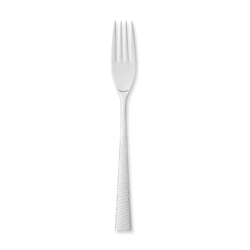 Reserve by Libbey 953027 Dinner Fork - 8-1/4" Hammered Finish, 18/10 Stainless Steel Safe - 12/Case