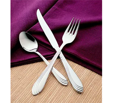 Libbey 980-7502 Dinner Knife – 9-1/8" Fluted Blade, 18/8 Steel, Neptune Finish - 36/Case