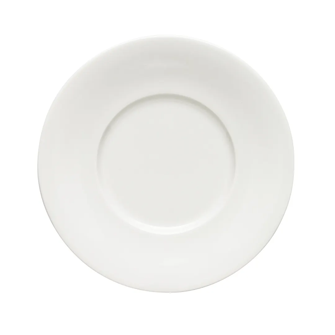 Schonwald 9820016 - Round China Plate, 6‑3/8" Diameter x 3/4" Height, Flat Edge Porcelain - 12/Case