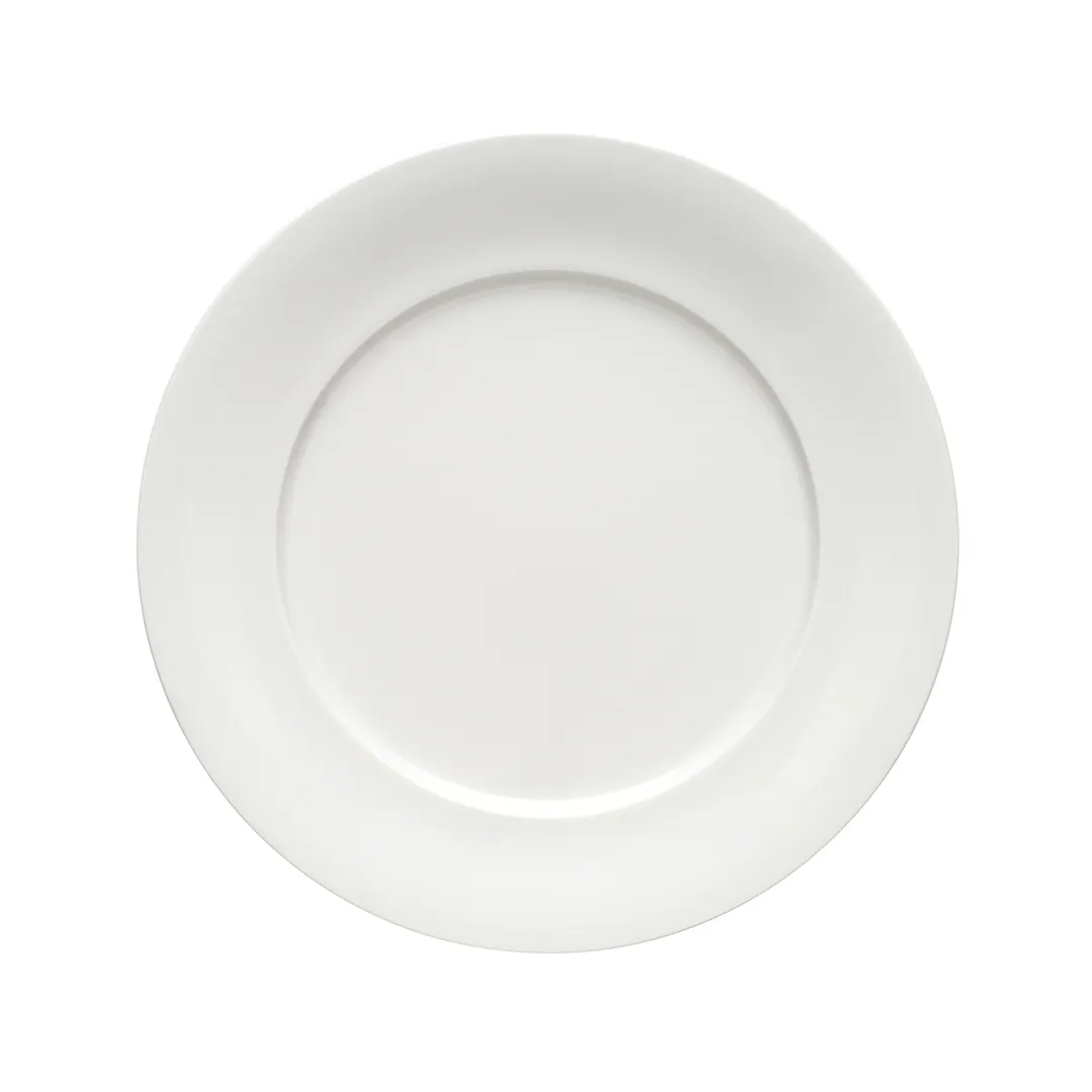 Schonwald 9820026 - 10"¼ Diameter Round Flat Edge Porcelain Dinner Plate, Dishwasher Safe - 6/Case