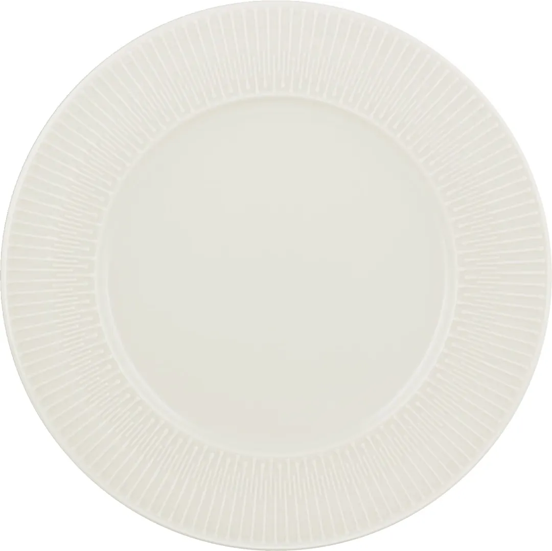 Schonwald 9820073 Round Porcelain Plate, 9" Diameter x 7/8" Height, Embossed Rim - 6/Case