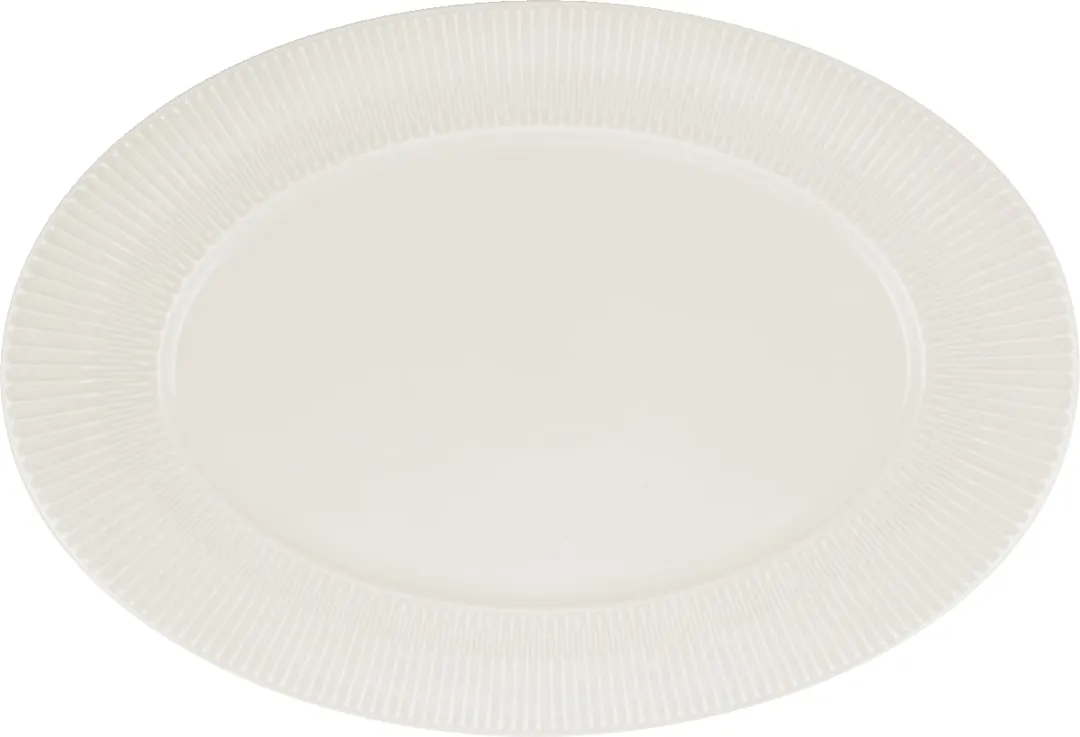 Schonwald 9822088 Oval Porcelain Platter, 15" x 10-5/8" x 1-1/8", Embossed Rim, Oval Shape - 6/Case