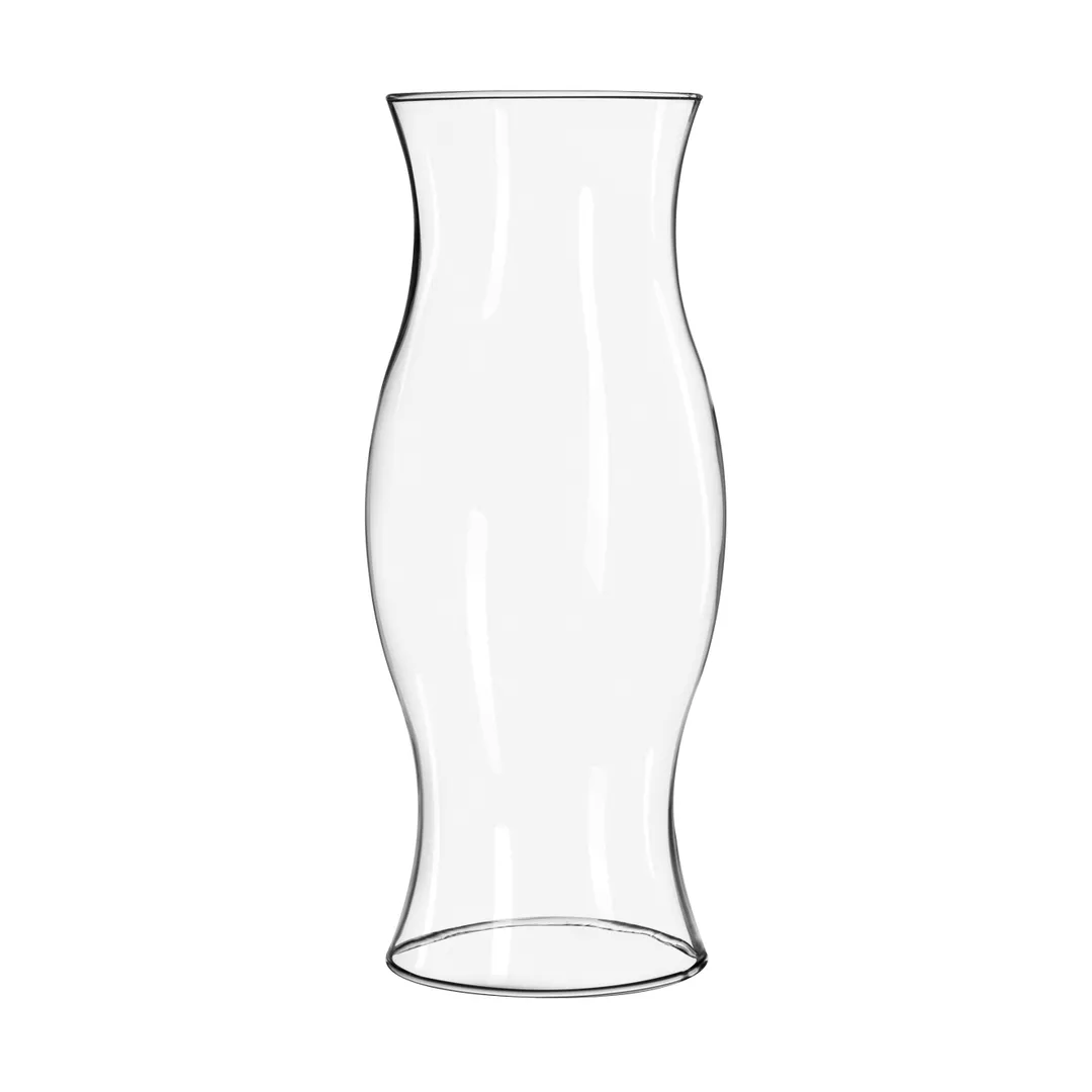 Libbey 9860477 Clear Glass Hurricane Shade Candle Lamp, 14" H x 5-1/4" T/W x 6" D, Dishwasher Safe - 4/Case
