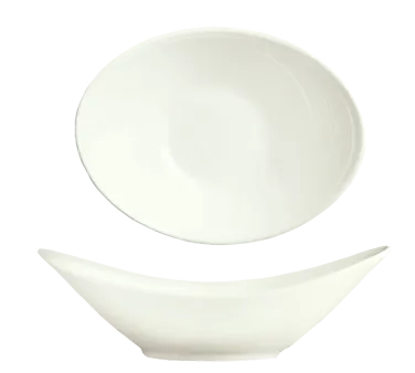 Reserve by Libbey 987659386 - Oval 4 oz Porcelain Bowl, 5"¼" x 4"¼" x 1"7/8", Silk Finish - 36/Case