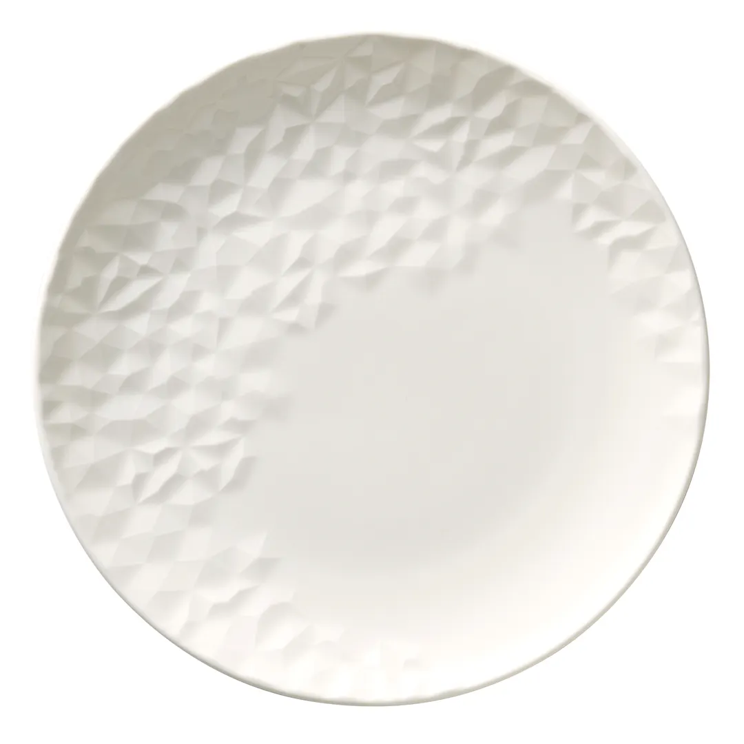 Reserve by Libbey 988001036 - 8½" Round Coupe Rim Porcelain Plate Vitrified Polished Foot - 24/Case