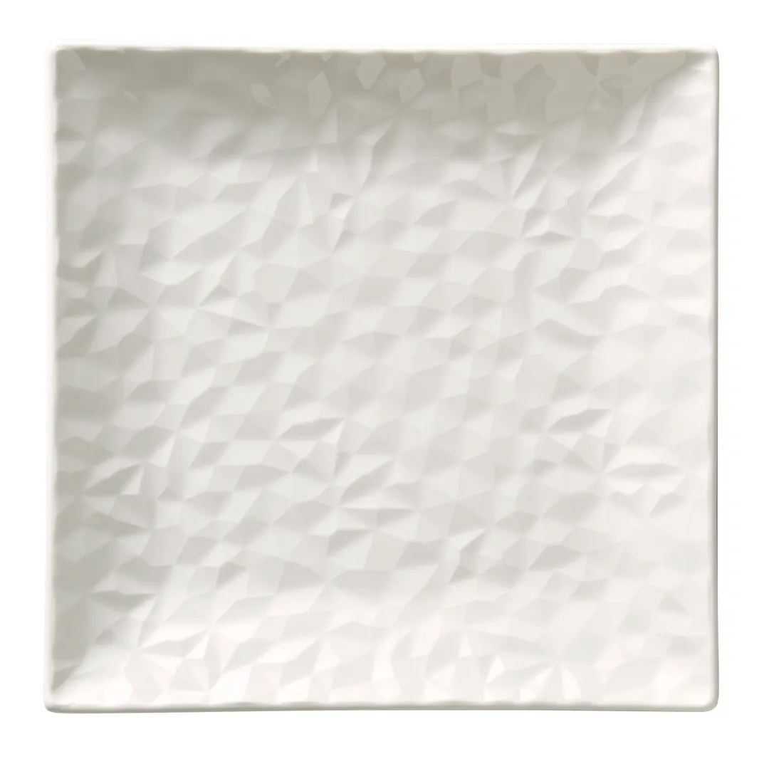 Reserve by Libbey 988001136 Square 8½" Porcelain Plate, Vitrified with Polished Foot - 24/Case