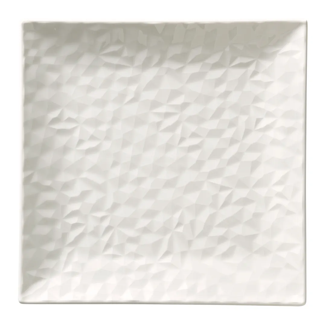 Reserve by Libbey 988001158 Square Plate, 10.125" Porcelain, Vitrified, Polished Foot - 12/Case