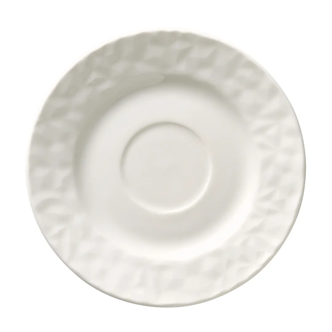 Reserve by Libbey 988001500 - Round 6" Porcelain Saucer, Vitrified, Polished Foot - 36/Case