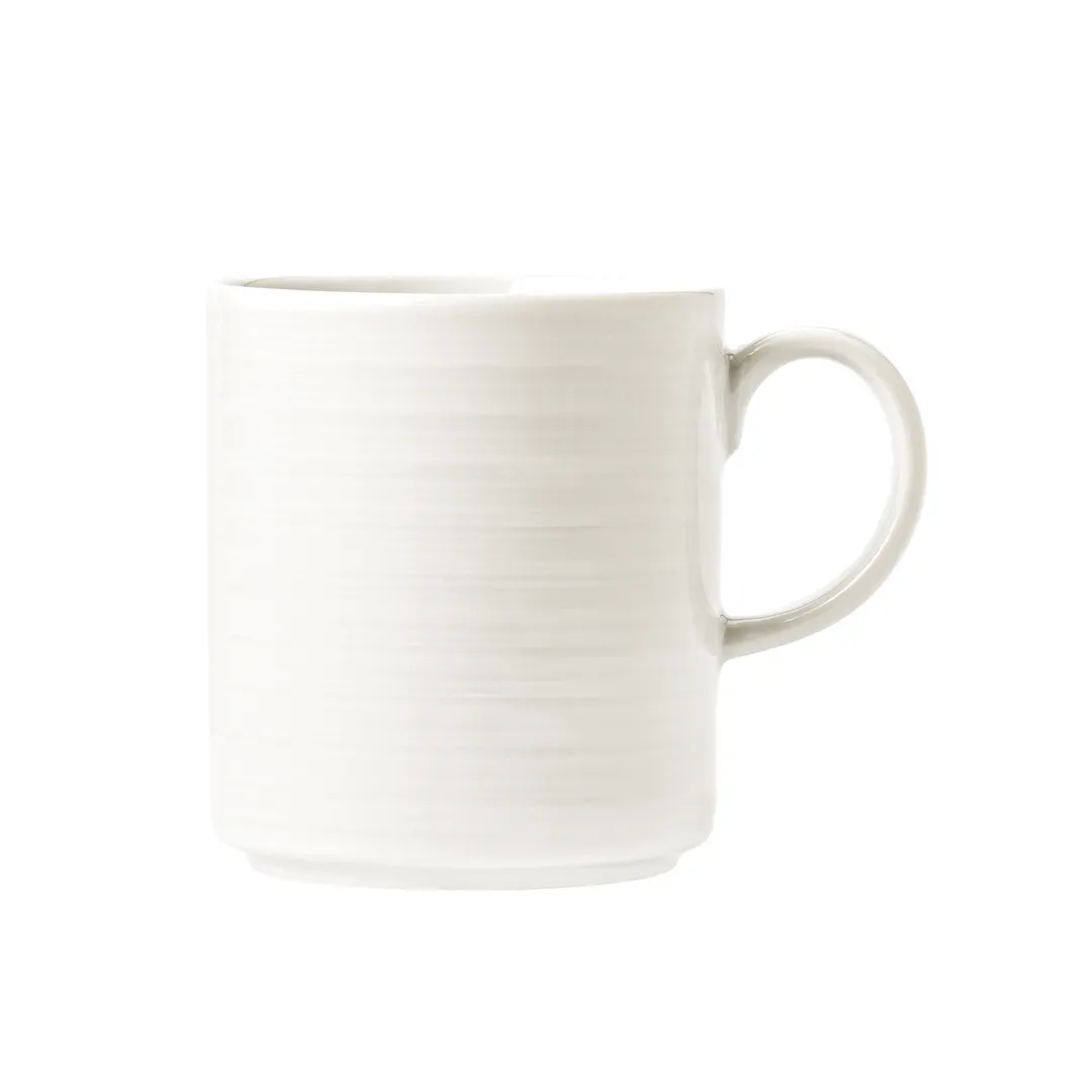 Libbey 999001572 China Mug – 12 oz (3.38"×3.75") Porcelain White Galileo Pattern Stackable – 36/Case