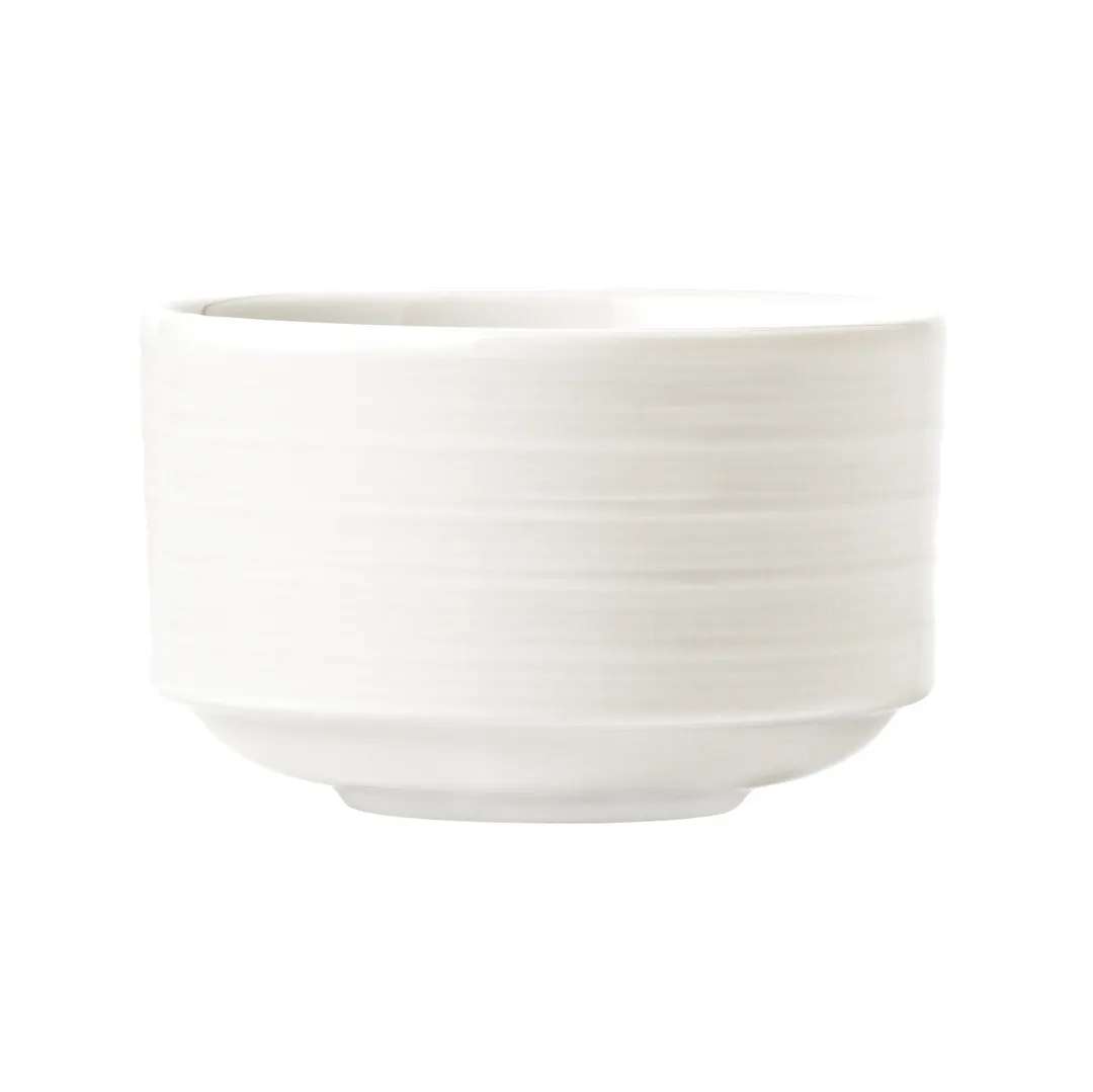 Libbey 999001705 Bouillon Cup – 9 oz, 3‑3/4" Dia x 2‑3/8" H, Porcelain White with Galileo Pattern– 36/Case