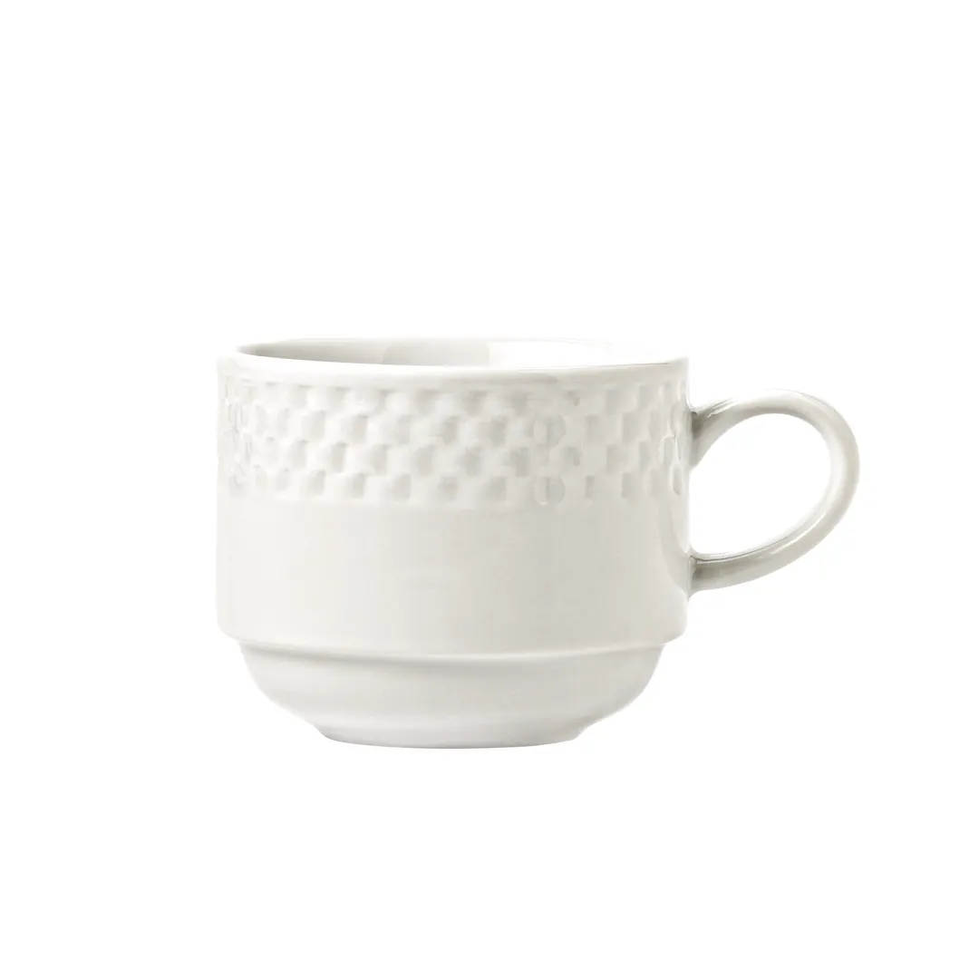 Libbey 999013531 China Cup – 9 oz (3"3/8 Dia x 2"3/4 H), Porcelain, Eos, Stackable, Microban® 36/Case