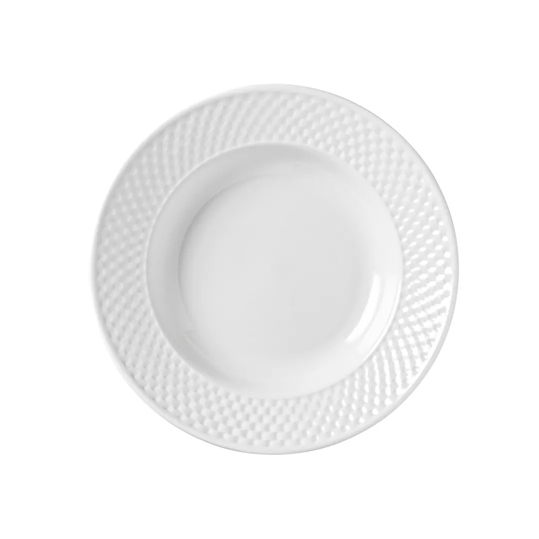 Libbey 999013740 - 11 Oz Soup Bowl 9" Dia x 1-7/8" H Porcelain White Eos Microban Glaze - 24/Case