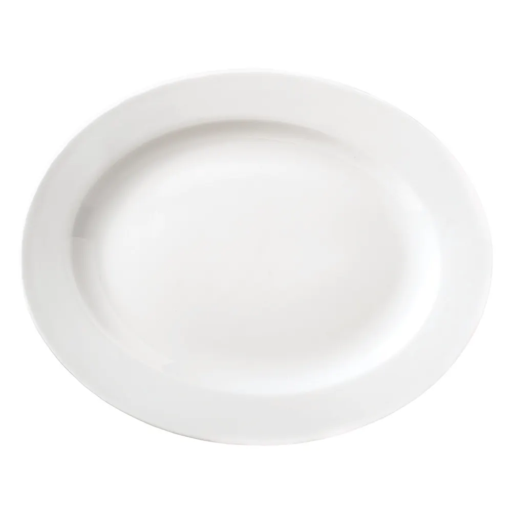 Libbey 999023009 Oval Platter, 11"-1/8 x 8"-3/4 x 1" Porcelain White Rigel™ Glaze - 12/Case