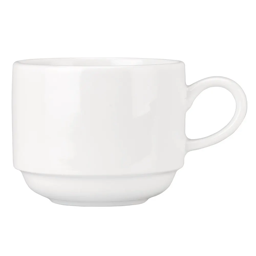Libbey 999023531 - 9 oz Cup, Lunar White Rigel Pattern, Stackable, Vitrified Glaze - 36/Case