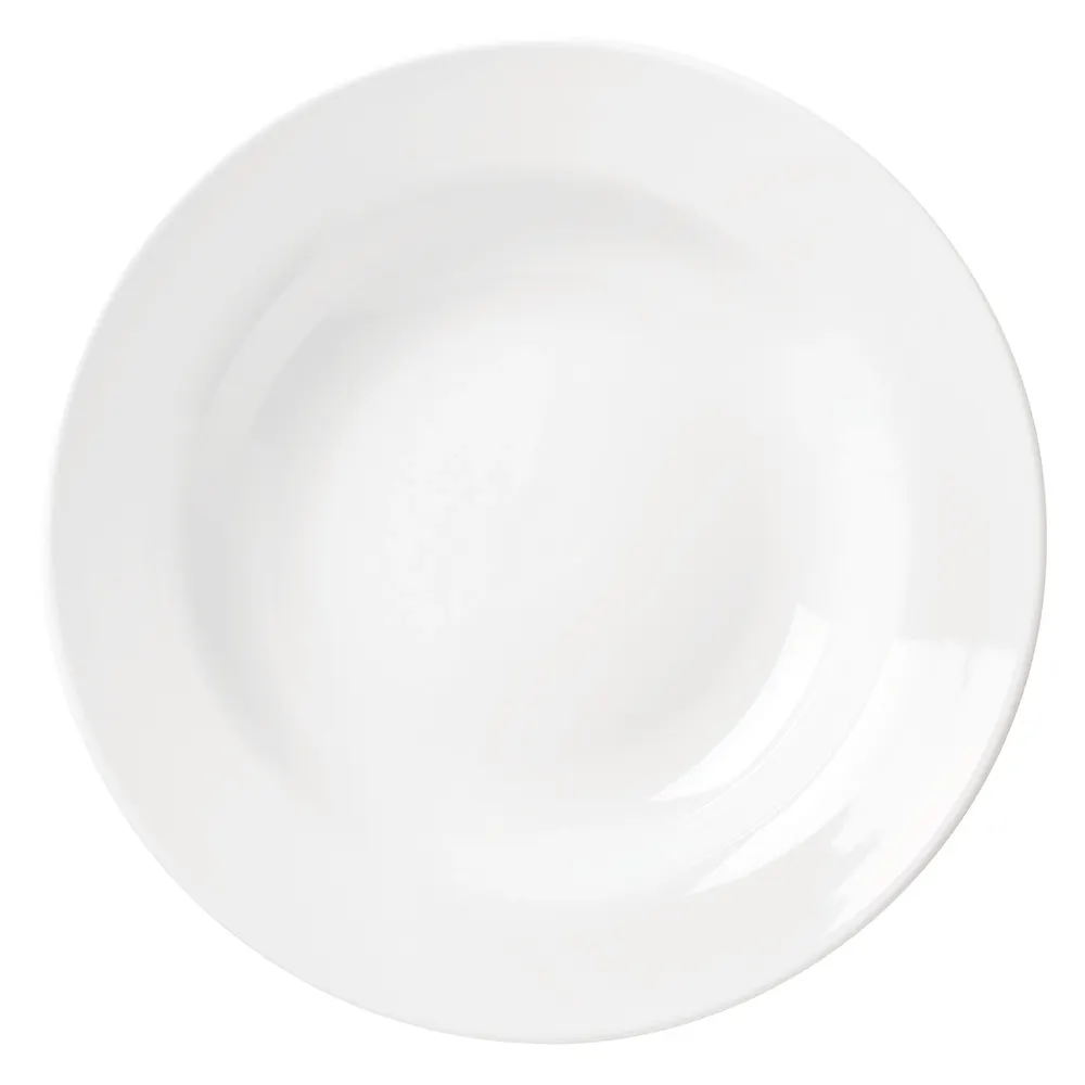 Libbey 999023740 - 11 oz Soup Bowl, 9" Dia x 1-7/8" H, Porcelain Lunar White Rigel - 24/Case