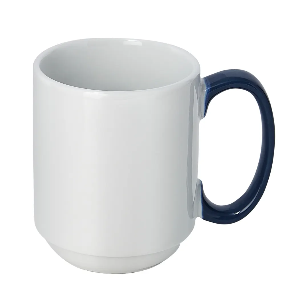 Libbey 999024300 Comfort Mug - 8.5 oz 2.9" Dia x 3.6" H Porcelain, Blue Handle - 36/Case