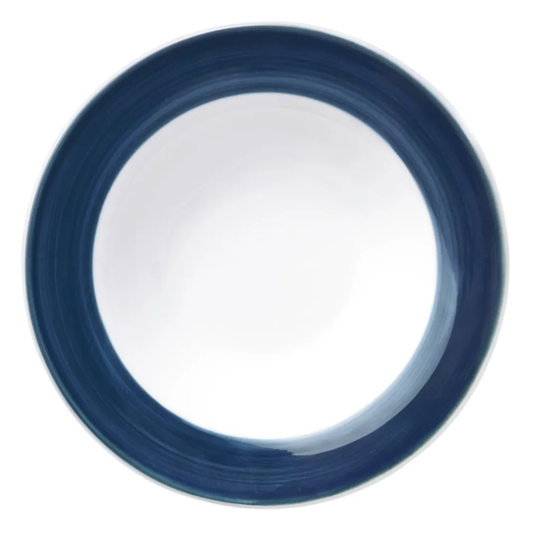 Libbey 999024883 - Grapefruit Bowl, 6‑Ounce, 6¼" Dia, Lunar White with Steel Blue Band - 36/Case
