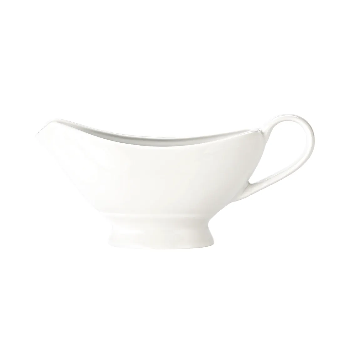 Libbey 999333904 Sauce Boat - 7 oz 7"-1/4" x 3"-1/2", Porcelain White Embossed Glaze - 12/Case