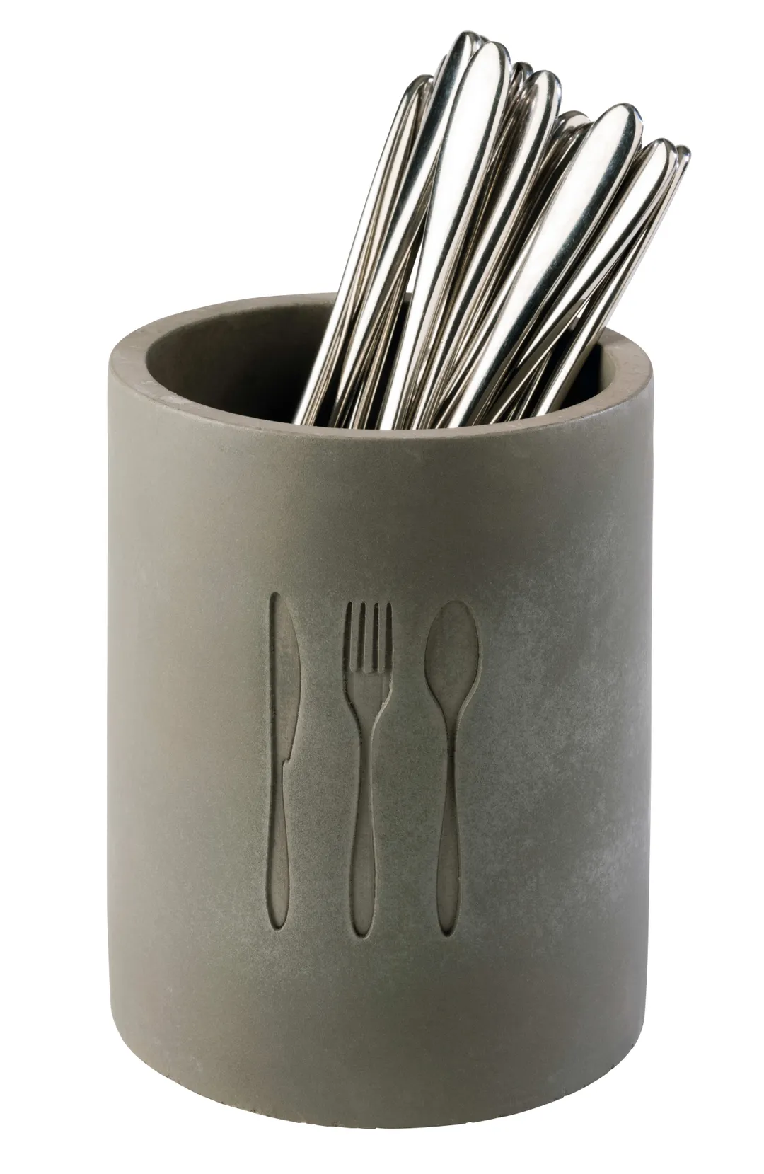 APS Germany APS 00018 Flatware Bin, 4"3/8 Dia x 5"5/8 H, Concrete Silicone, Drain Hole - 12/Case