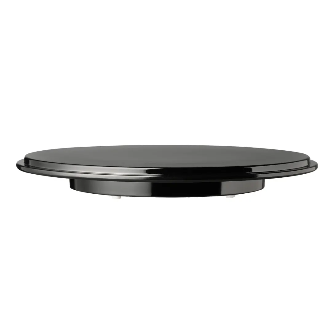 APS Germany APS 00469 - Black Melamine Round 12¼" x 1⅝" Cake & Pie Stand, Stackable - 5/Case