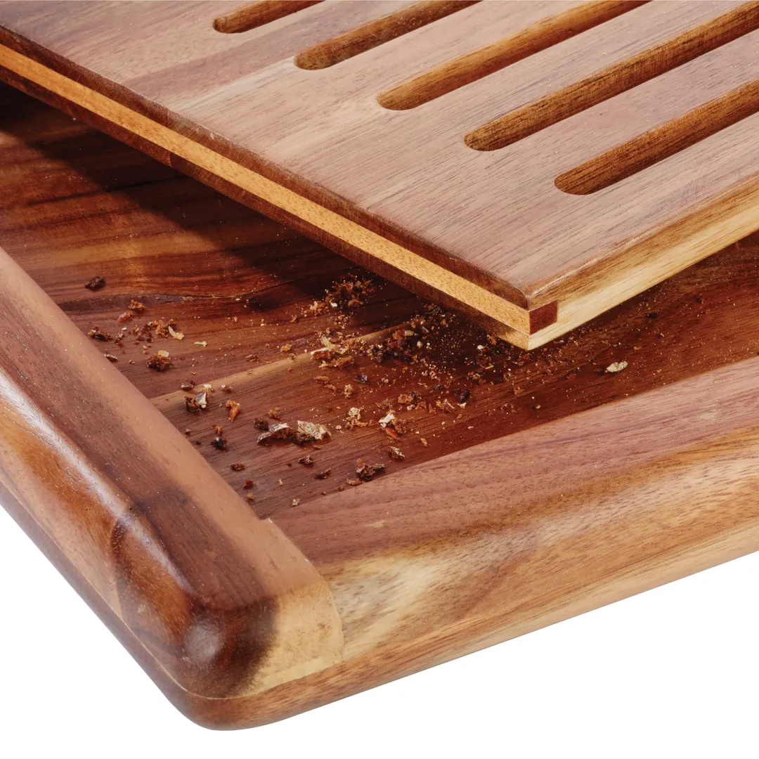 APS Germany APS 00884 Cutting Board, GN 1/1, 20-7/8"L x 12-7/8"W x 1"H, Acacia, Slotted - 6/Case