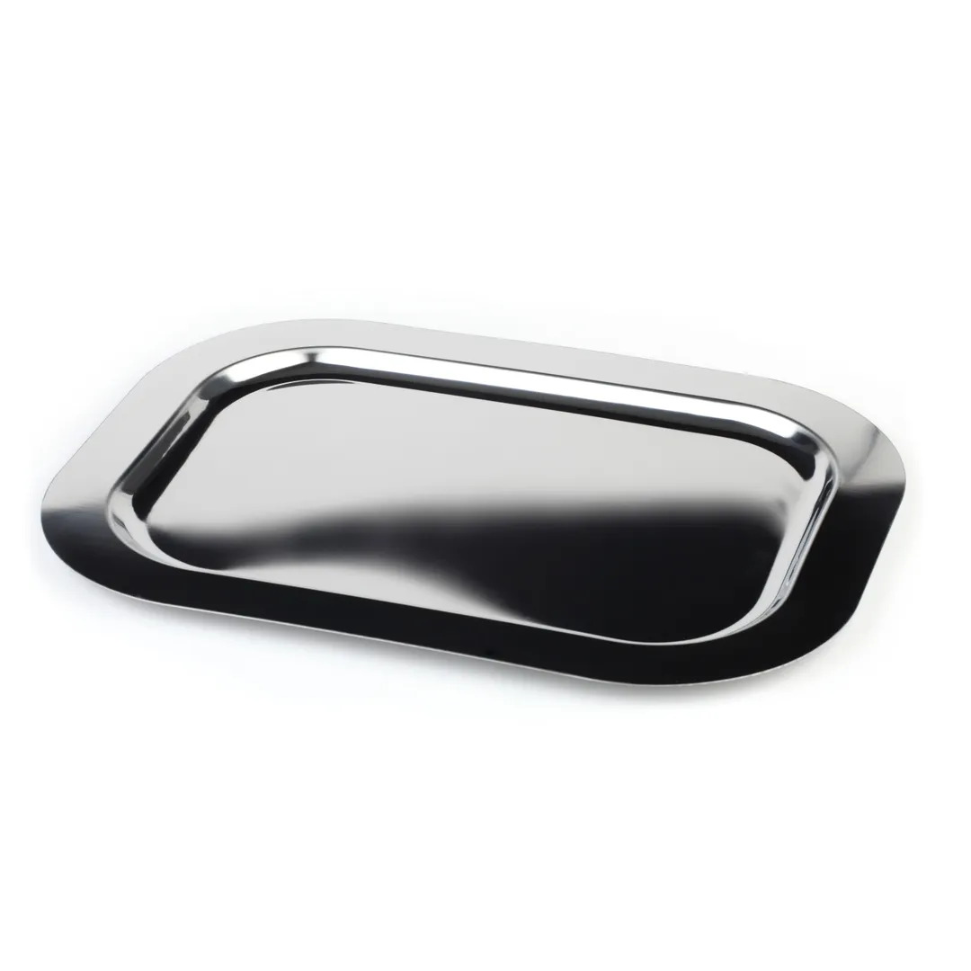 APS Germany APS 01309 - Tray, 26" x 19" x 0.6", 18/0 Stainless Steel, Rounded Finish - 5/Case