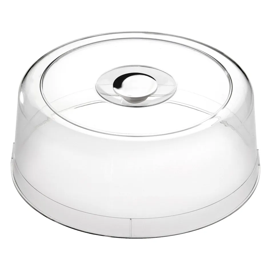APS Germany APS 06517 Cake Cover, 13" Diameter x 5" Height, Plastic, Chrome Knob Handle - 1/Case