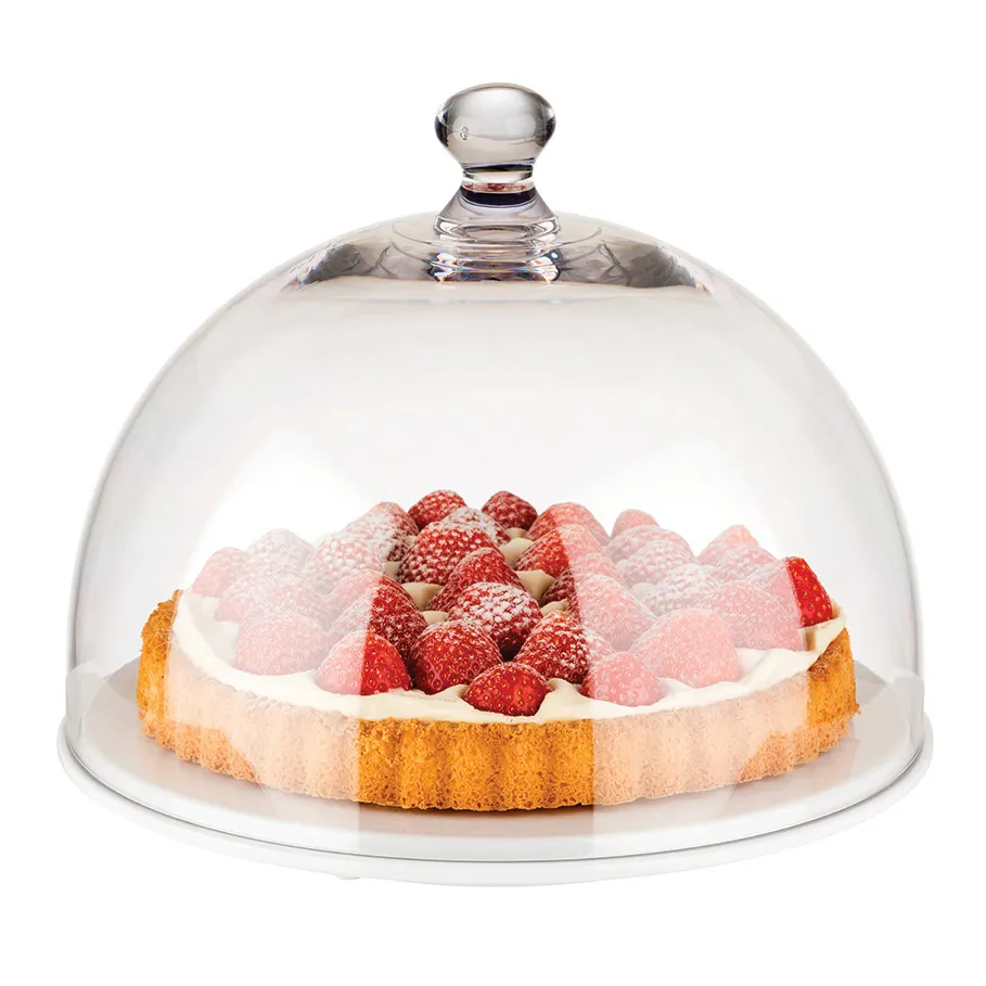 APS Germany APS 06520 Cake Cover - 11.875" Dia x 7.875" H Clear Cloche, Knob Handle - 1/Case