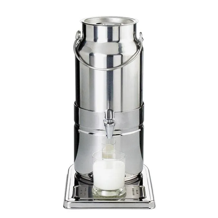APS Germany APS 10750 Milk Dispenser, 169‑1/8 oz, 9‑1/8"L x 13‑7/8"H, 18/8 Stainless Steel, Valve - 1/Case