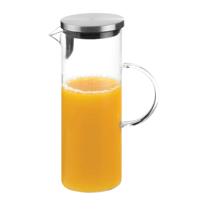 APS Germany APS 10764 - 50.75 Oz Glass Decanter Carafe Handled, Steel Lid, Dishwasher Safe - 12/Case