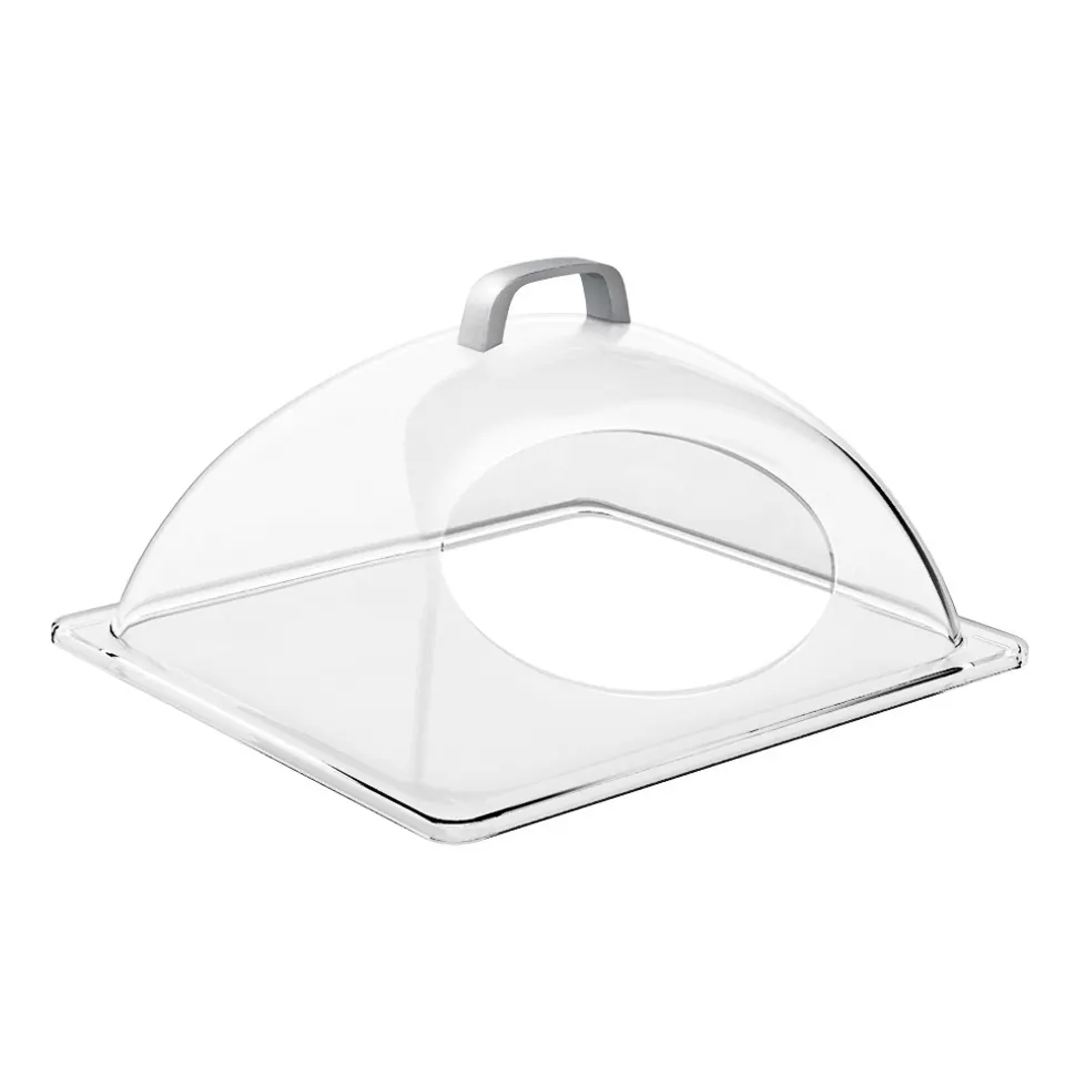 APS Germany APS 11022 Clear Display Cover GN 1/2 13.25" x 10.88" x 6.75", Zinc Handle - 1/Case
