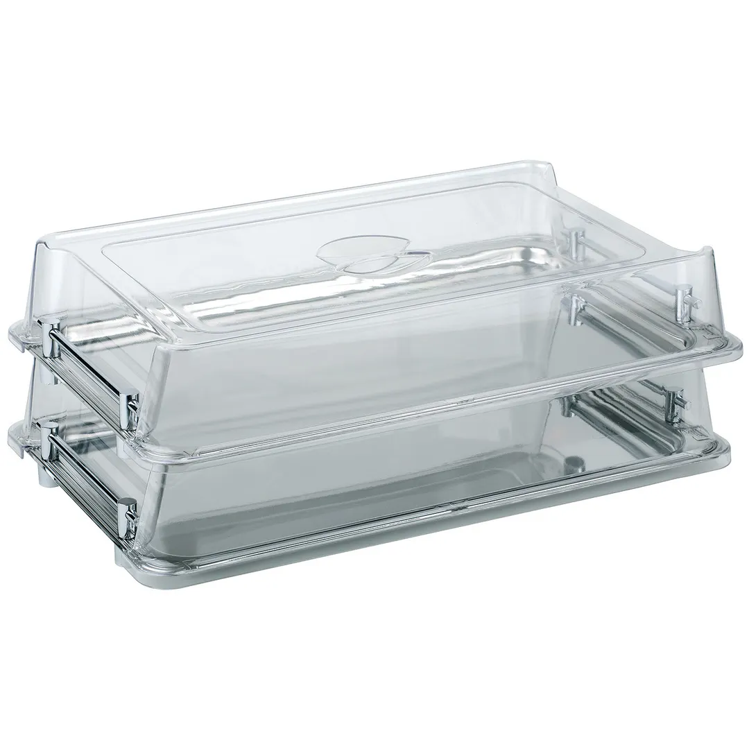 APS Germany APS 11305 Domed Plastic Display Cover GN 1/1 21" x 13" x 3.6" Locks to Tray - 1/Case