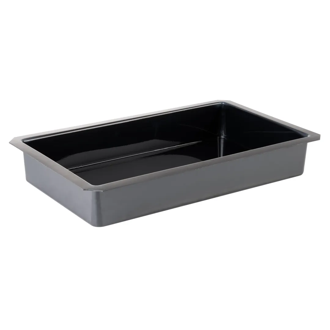 APS Germany APS 11616 - GN 1/1 Plastic Food Pan, 20"7/8 x 12"7/8 x 3"3/8, Black Polystyrene - 1/Case