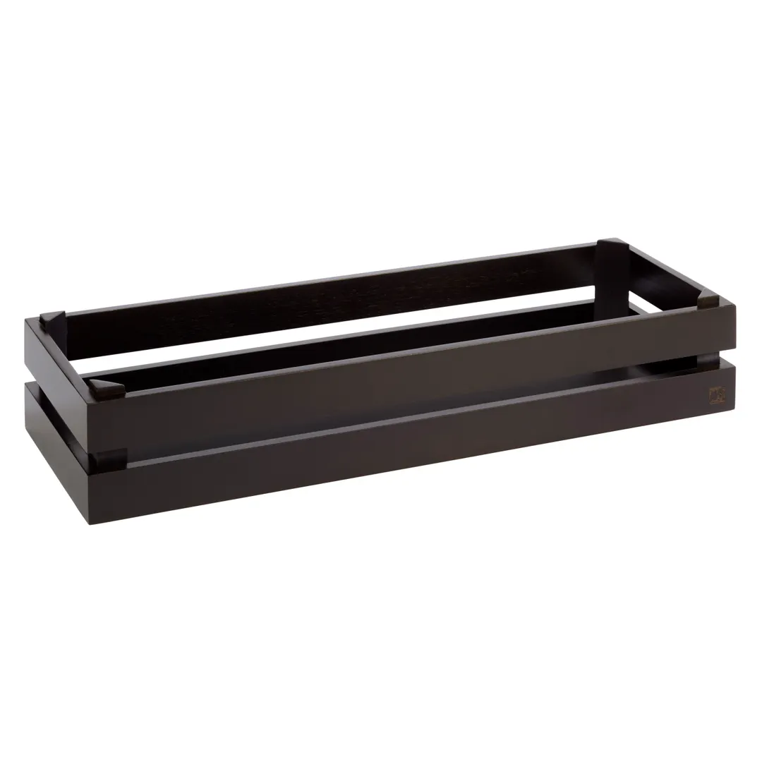 APS Germany APS 11629 Acacia Black Crate, 21.9" L x 7.4" W x 4.3" H, GN 2/4 Compatible - 1/Case