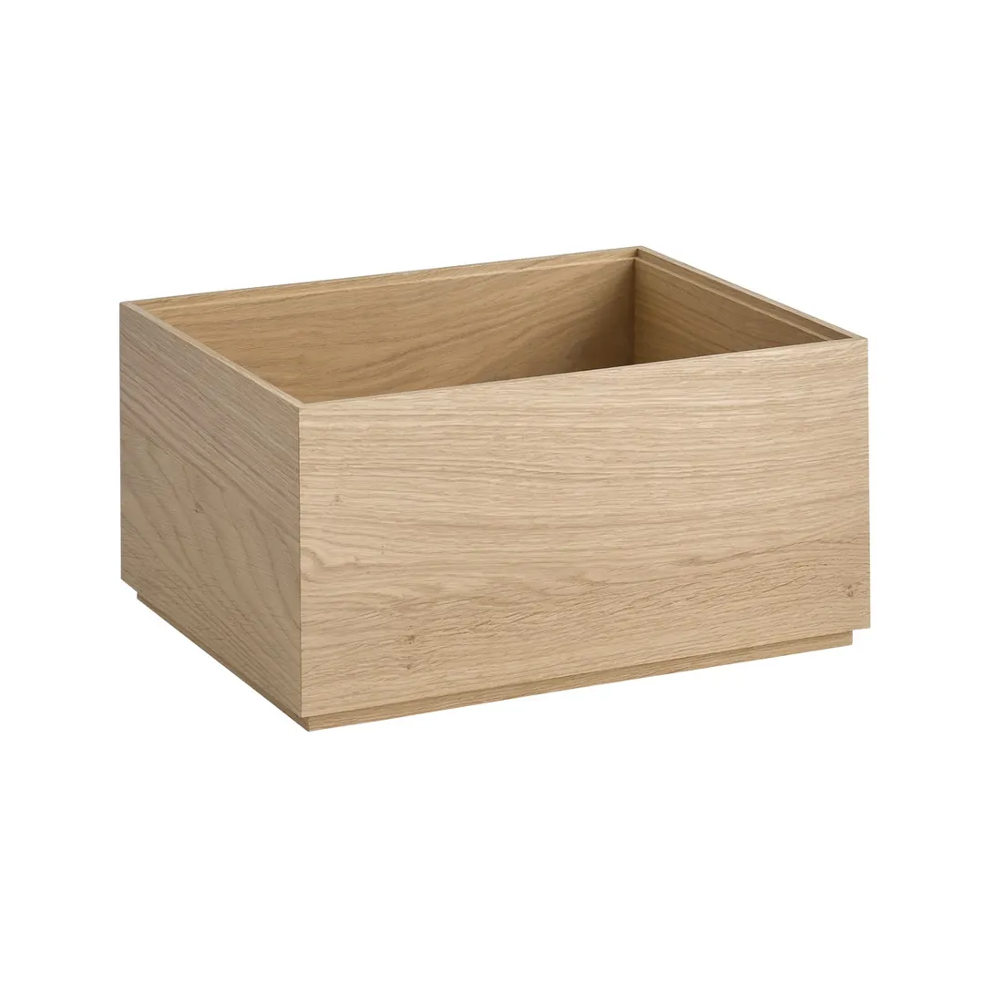 APS Germany APS 14005 - Valo Wood Serving Crate, 12"-3/4 L x 10"⅜ W x 6" 1/2 H Stackable Base, - 4/Case