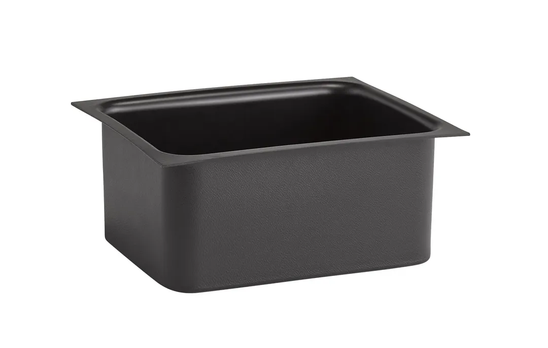 APS Germany APS 14037 - GN 1/2 Pan, 12.25" L x 9.875" W x 5.5" H, Black PS, Locking - 1/Case