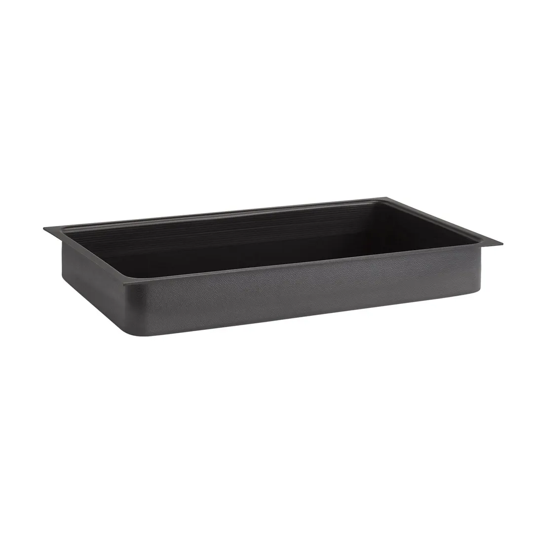 APS Germany APS 14041 - GN 1/1 Valo Box Insert, 20"¼ x 12"¼ x 2"⅜, Black Plastic, Notches - 1/Case
