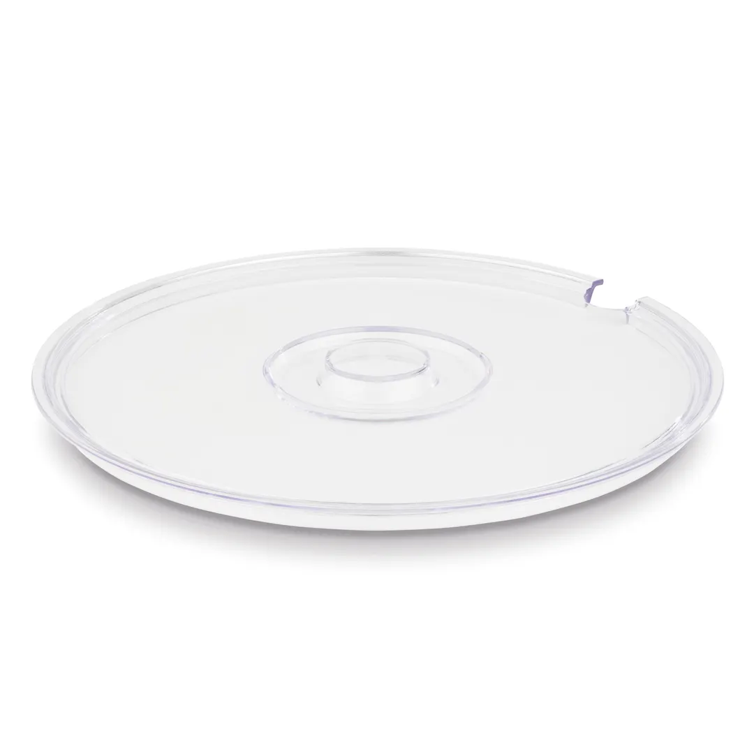 APS Germany APS 15343 - SAN Display Cover, 10.5" Dia x 0.625" H, Notch, Dishwasher Safe - 1/Case