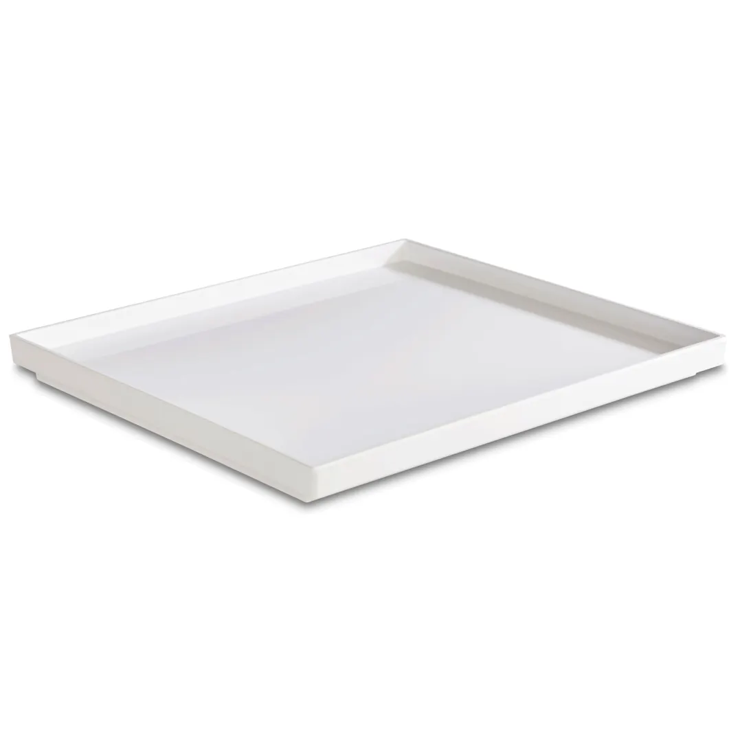 APS Germany APS 15450 - GN 1/2 Tray, 12"8" x 10"5" x 1"3/4", White Melamine, Dishwasher Safe - 4/Case